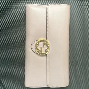 Gucci Marmont Nude-Pink Leather Flap-over Wallet